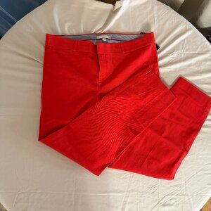 Vibrant Red Slim Ankle Dress Pants